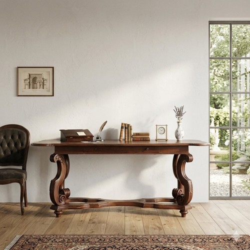 Antique writing desk poplar - desk,