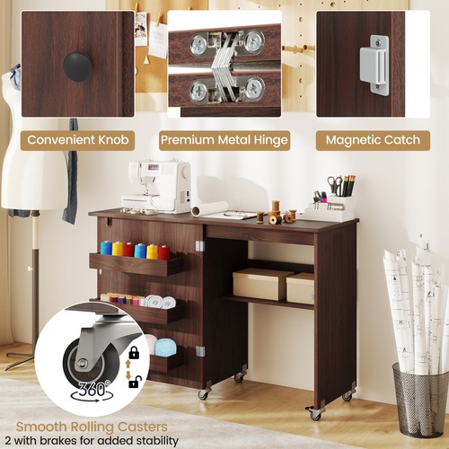 Mobile sewing machine desk - sewing,