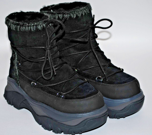 Mou women black suede - black,