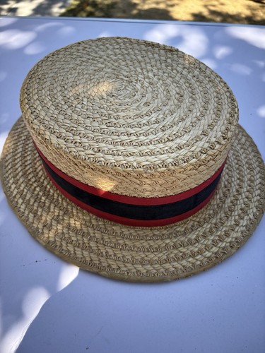 Vintage straw boater hat - vintage,