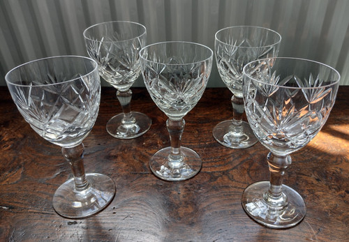 Set vintage crystal wine - set, 5