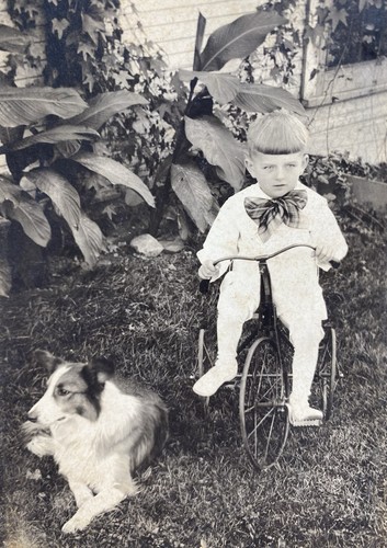 Boy riding antique - boy,
