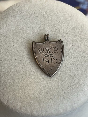 Antique mourning medal pendant - medal,