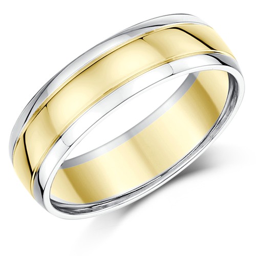 9ct two colour wedding - 9ct, ring