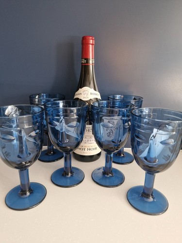 Set blue goblet - of, glass