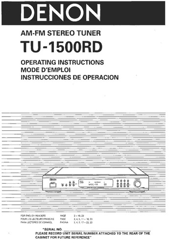 Denon 1500rd tuner owners - tu-1500rd,