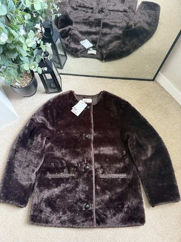 Brown faux fur jacket - faux,