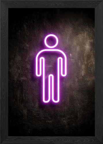 Male toilet neon sign - toilet,