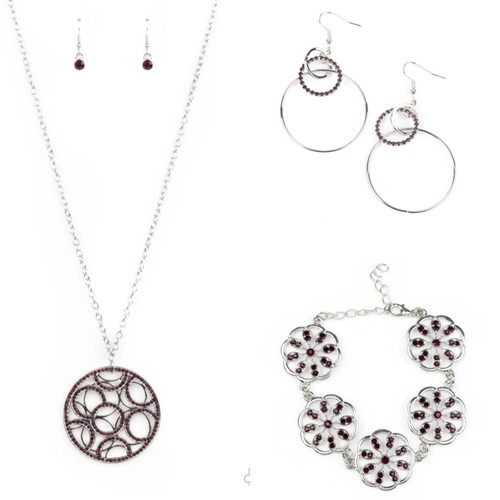 Purple paparazzi jewelry set - purple,