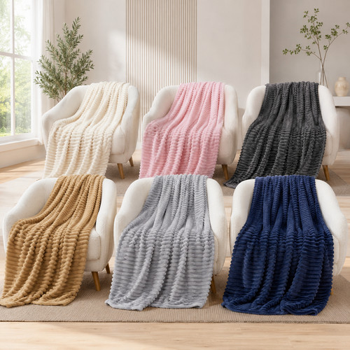 Ribbed faux fur warm fleece - warm,