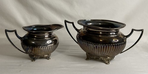 Sugar and creamer - bowls, cross