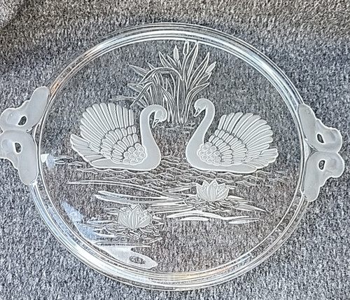 Vintage glass crystal cake - vintage,
