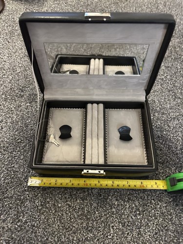 Black leather jewellery - leather, box