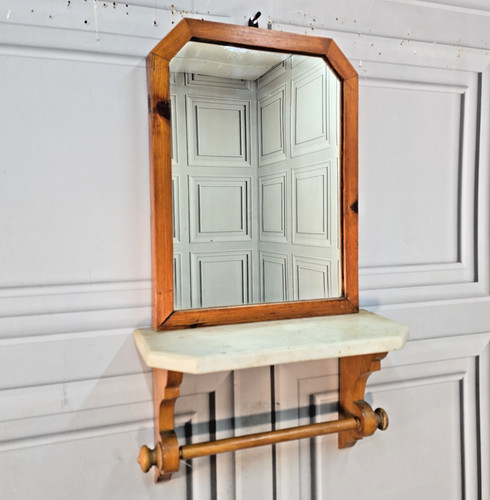 Antique wall mirror marble - mirror,