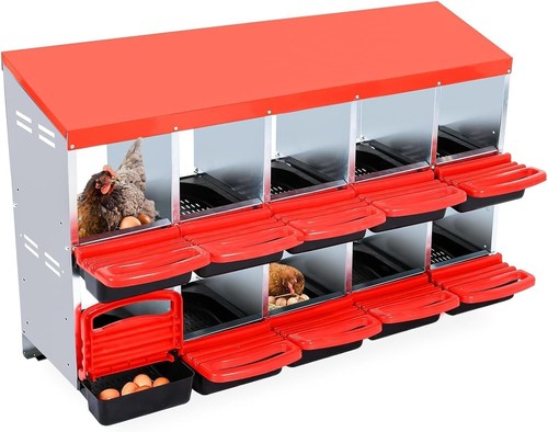 Chicken nesting box red - box,