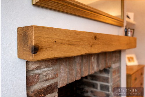 Oak mantle beam fireplace - oak,