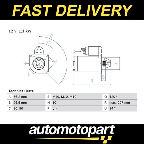 Bosch starter motor 0986017060 - motor,