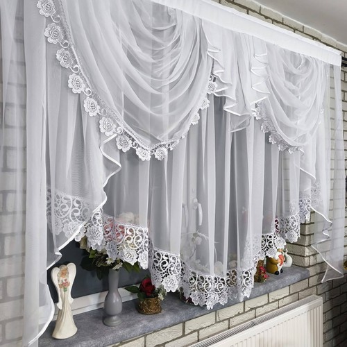 Elegant white voile curtain - elegant,