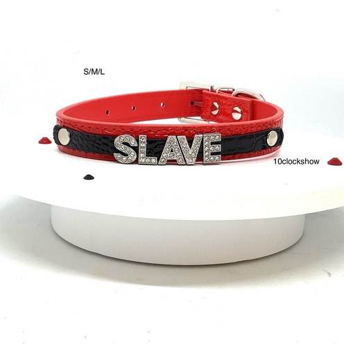 Bdsm red black custom collar - &,