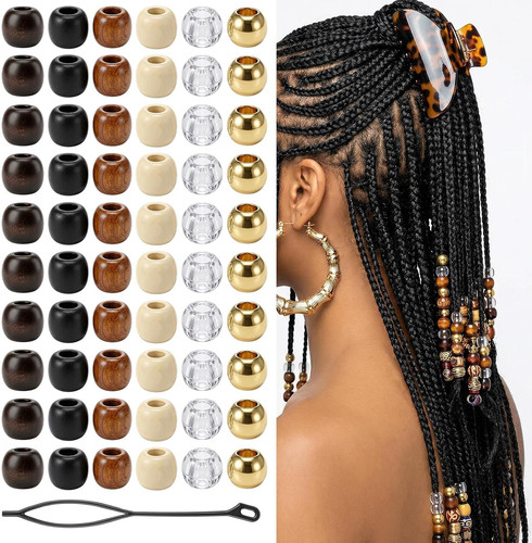 Pcs wooden hair beads - wooden,