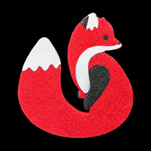 Acrylic fox brooch - /, red