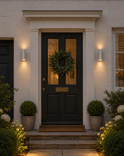 Pair white driveway garden - 2,