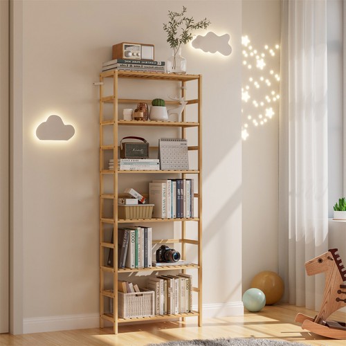 Tier standing ladder bamboo - 6-tier,