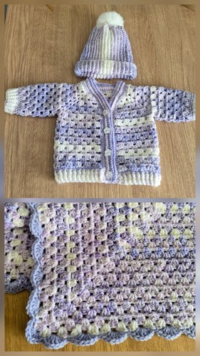 Hand crocheted baby - hand, blanket