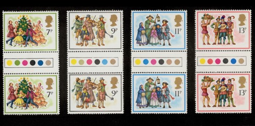 1978 christmas stamps set - gb, stamps;