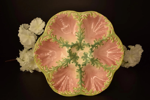 Antique french majolica oyster - antique,