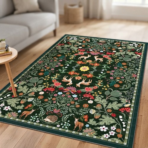 Charming dark green deer - green,