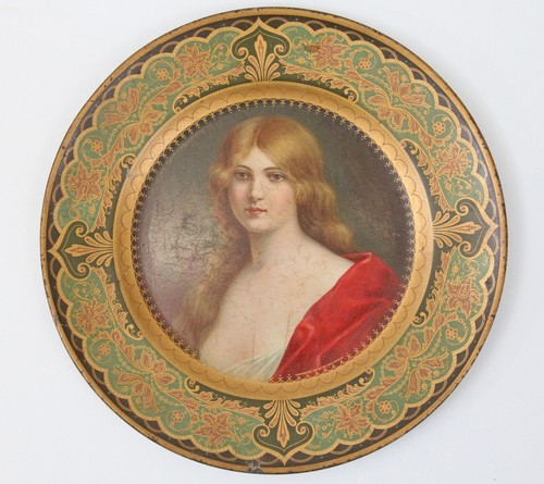 Antique tin litho dresden art - antique,