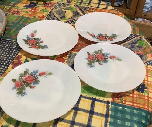 Pyrex june rose plates salad - plates,