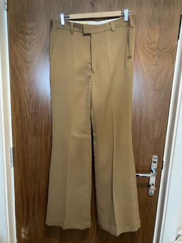 1970s beige flared - , trousers