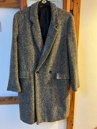 Topman mens coat grey tweedy - mens,