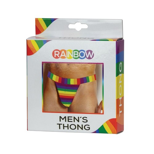 Rainbow mens thong - rainbow,