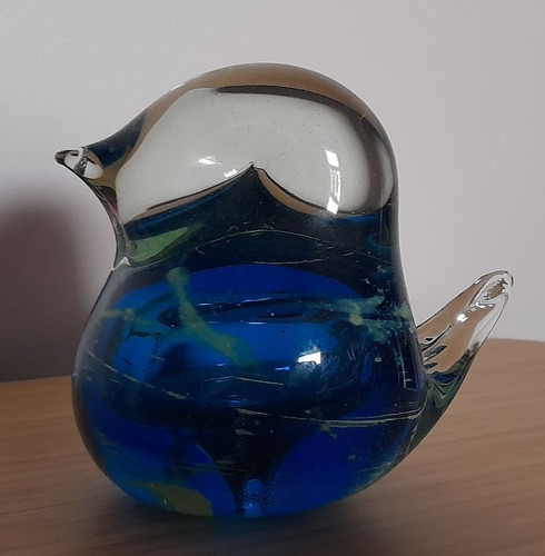 Vintage glass bird ornament - glass,
