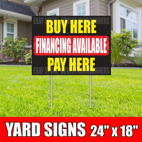 Financing available yard - yard, sign
