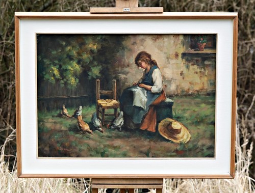 Signed oil painting - oil, on