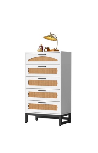 Rattan drawer chest of - 5,