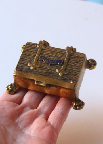 Vintage brass stamp box - vintage, or