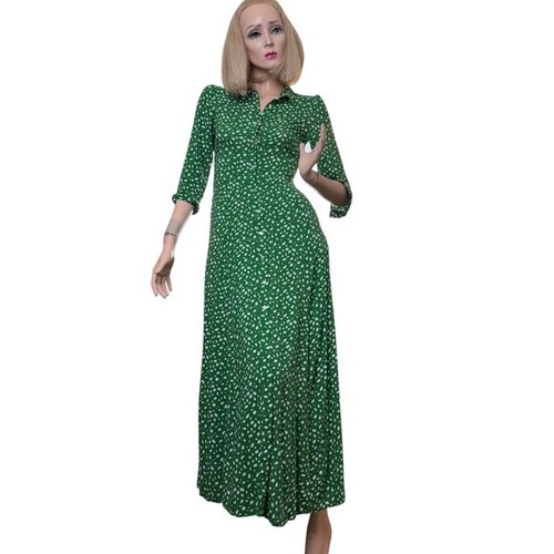 Zara maxi shirt dress green - zara,