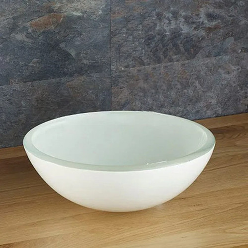 Savona 420mm white glass - 420mm, large