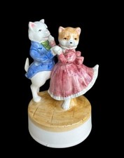 Vintage porcelain dancing cats - porcelain,