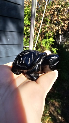 Black obsidian turtle tortoise - obsidian,