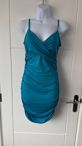 Shein teal blue ruched - ruched, wrap