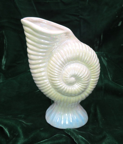 Vintage seashell vase aqua - aqua, &
