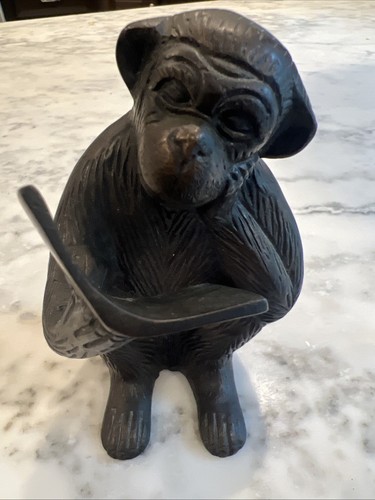 Vtg brass bronze monkey statue - vtg,