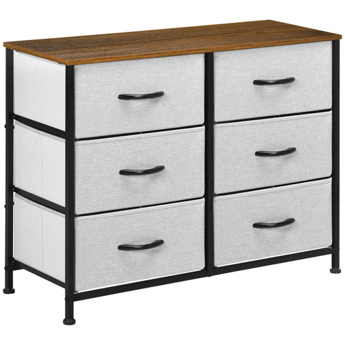 Homcom drawer fabric - <h1>homcom, 6-drawer