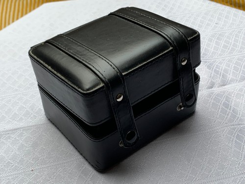 Black leather amadeus watch - black,